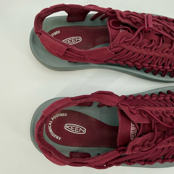 KEEN UNEEK Burgundy Cord Sandals Lightweight Comfort Outdoor Slip-On Shoes SZ 10 - Picture 8 of 16
